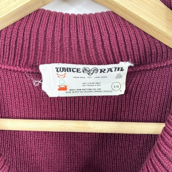 Vintage Curling Sweater Mens Large 100% Wool Full Zip Shawl Collar Hipster Retro - Picture 2 of 4